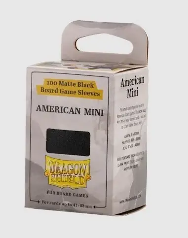(41x63mm) Board Game Sleeves - American Mini Black Sleeves - Extra rabatt